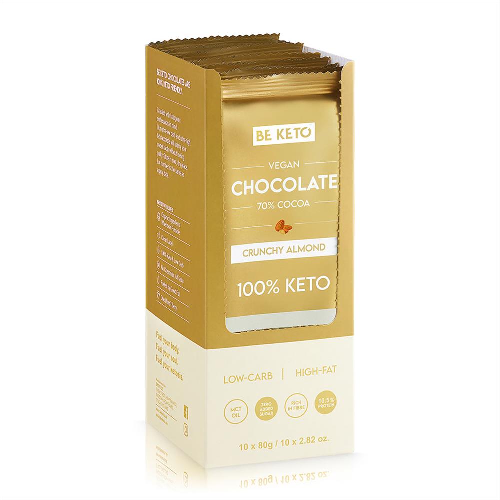 Vegan Keto Chocolate + MCT Crunchy Almond 80g