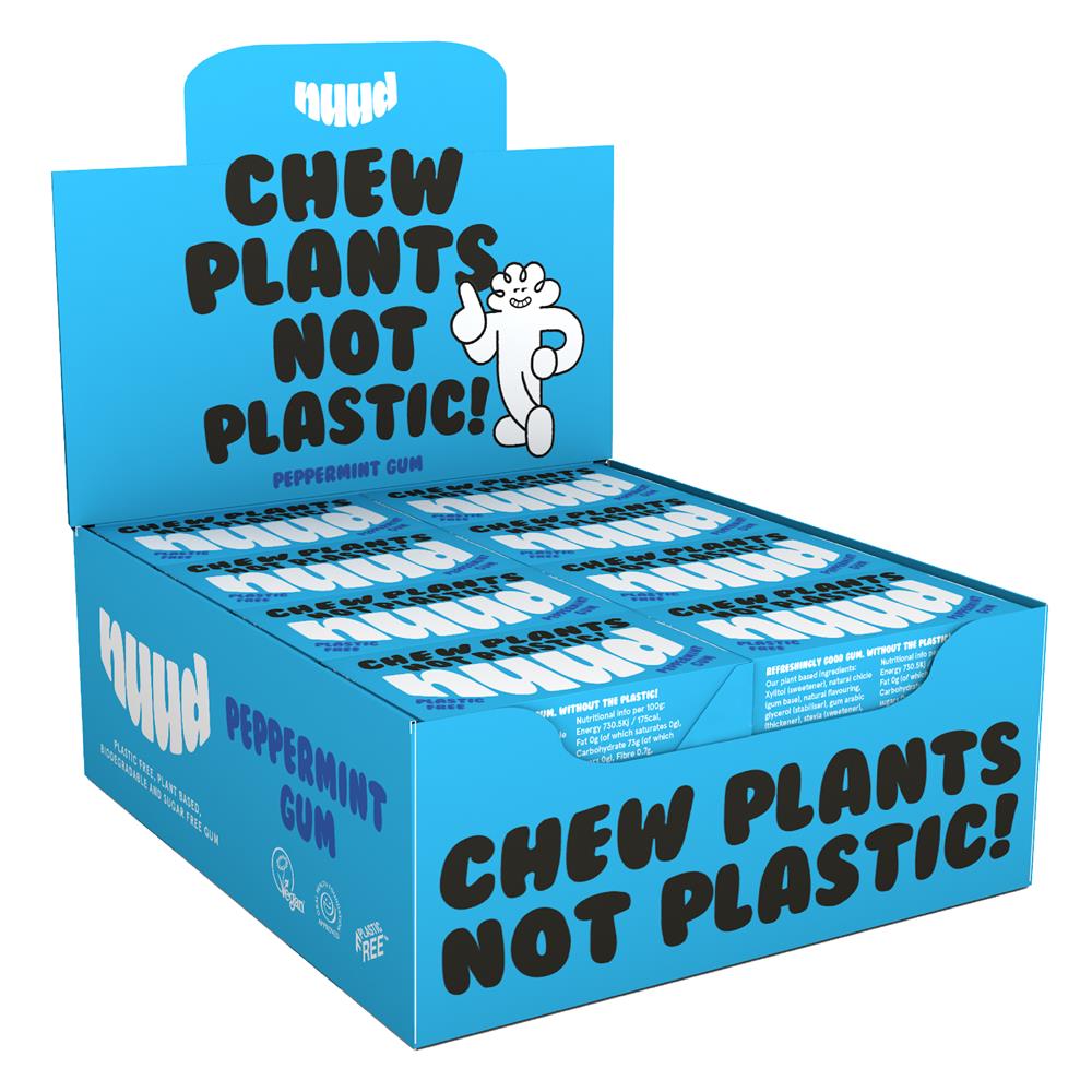 Peppermint Plastic Free Sugar Free Chewing Gum 18g