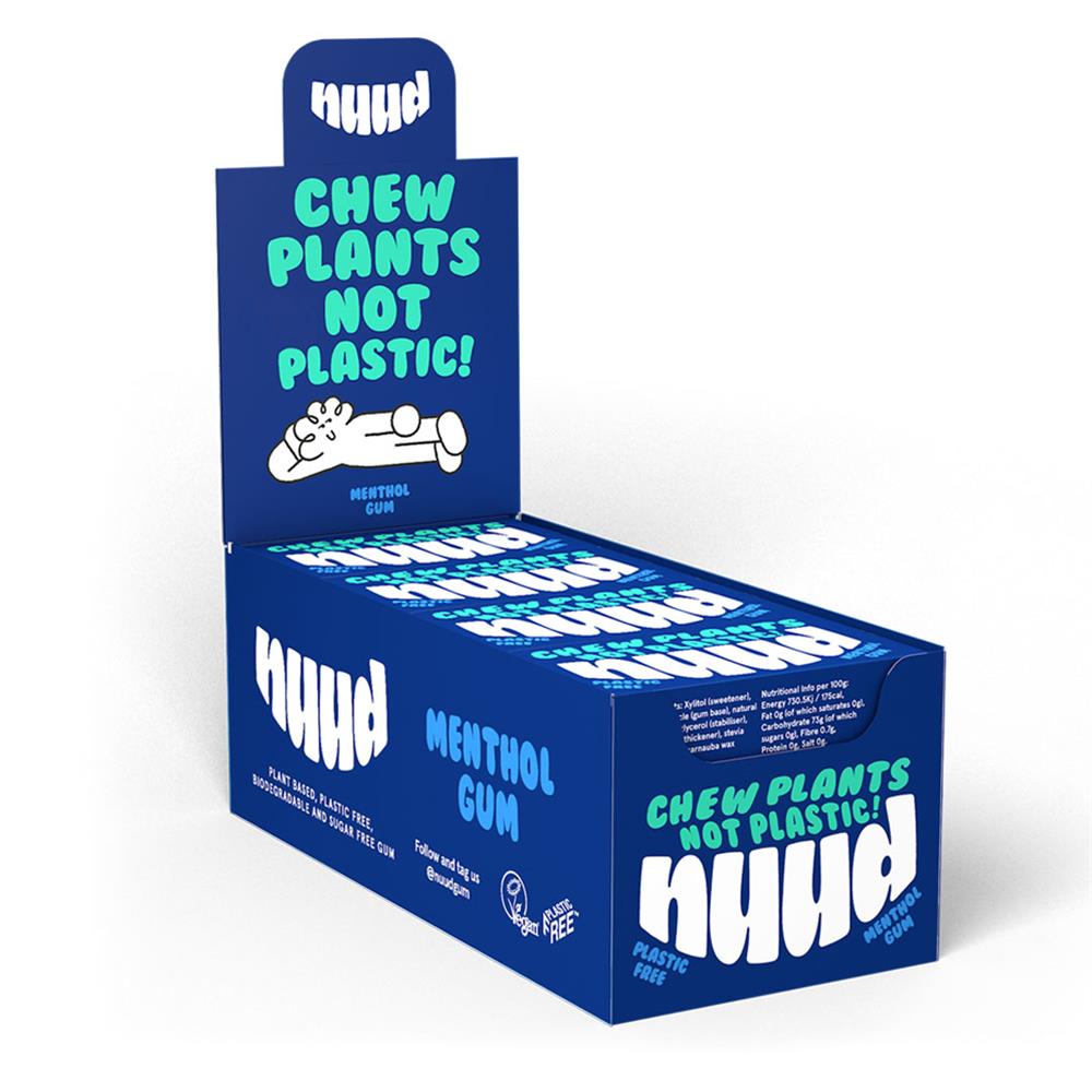 Menthol Plastic Free Sugar Free Chewing Gum 18g