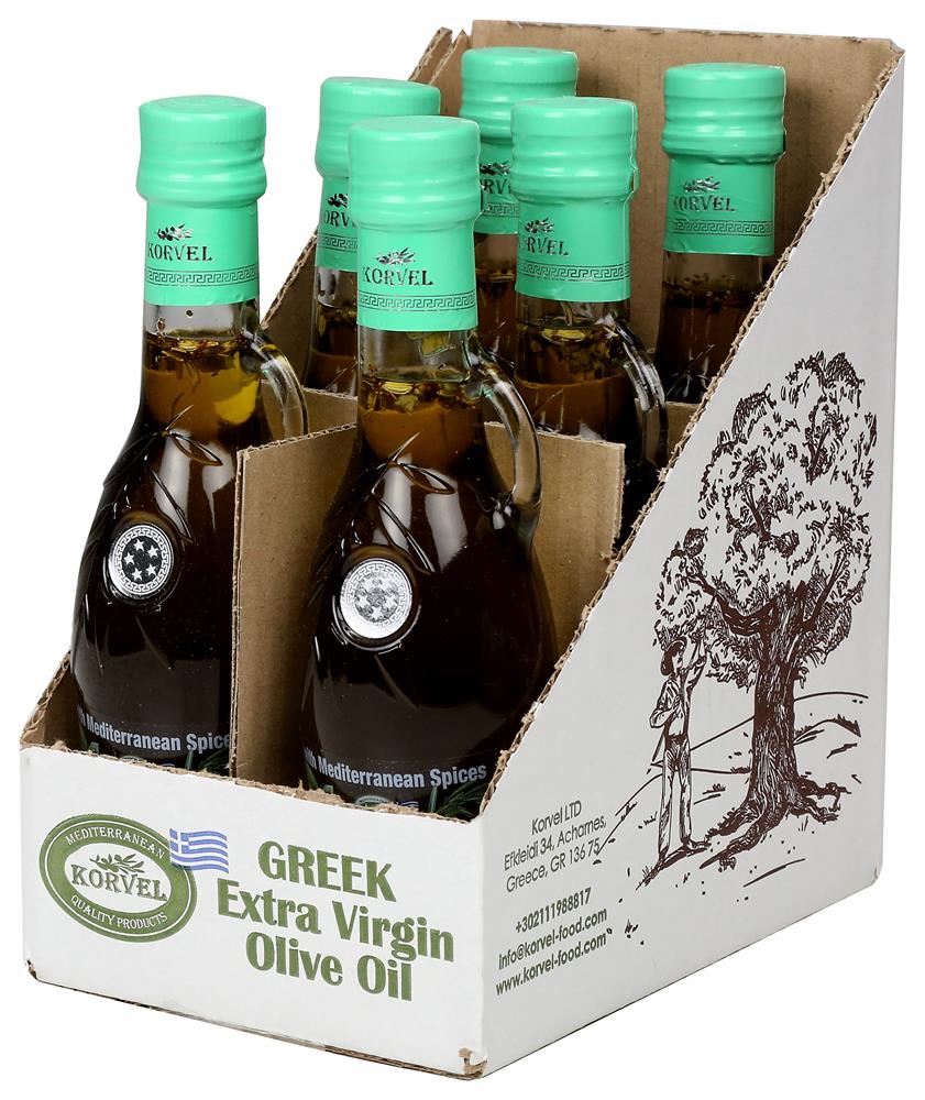 Greek Extra Virgin Olive Oil with Mediterranean Herbs Amphora 250ml
