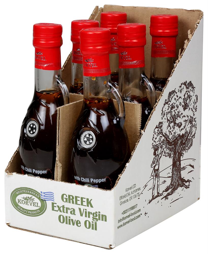 Greek Extra Virgin Olive Oil with Chili Amphora 250ml