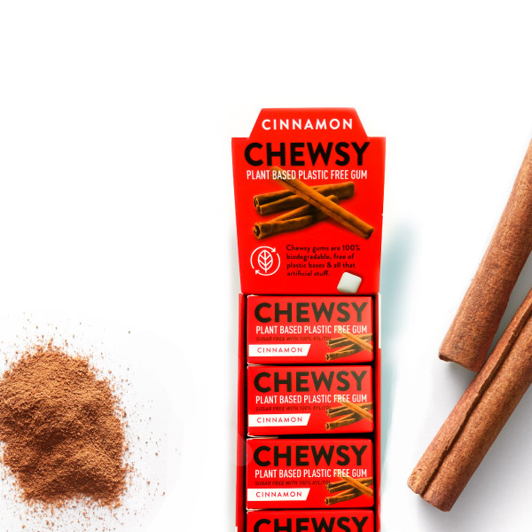 Chewsy Cinnamon Gum (Pack of 12)