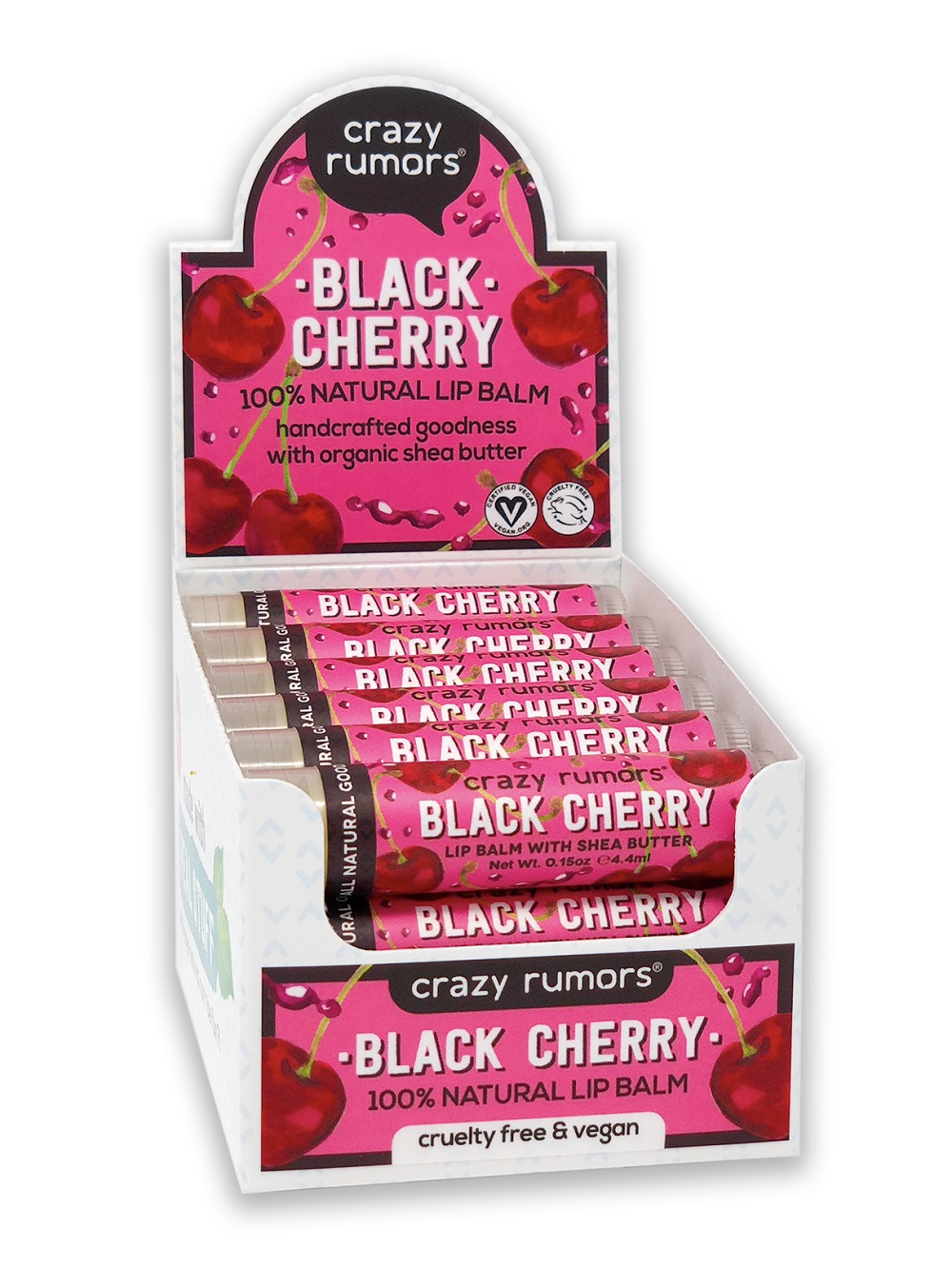 Black Cherry Flavoured Vegan Lip Balm 100% natural 4g