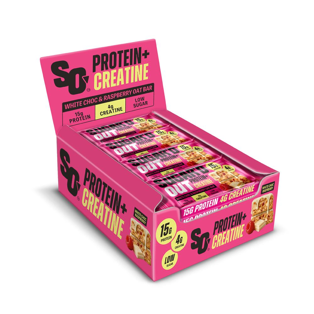 White Choc & Raspberry Protein + Creatine Oat Bar 68g