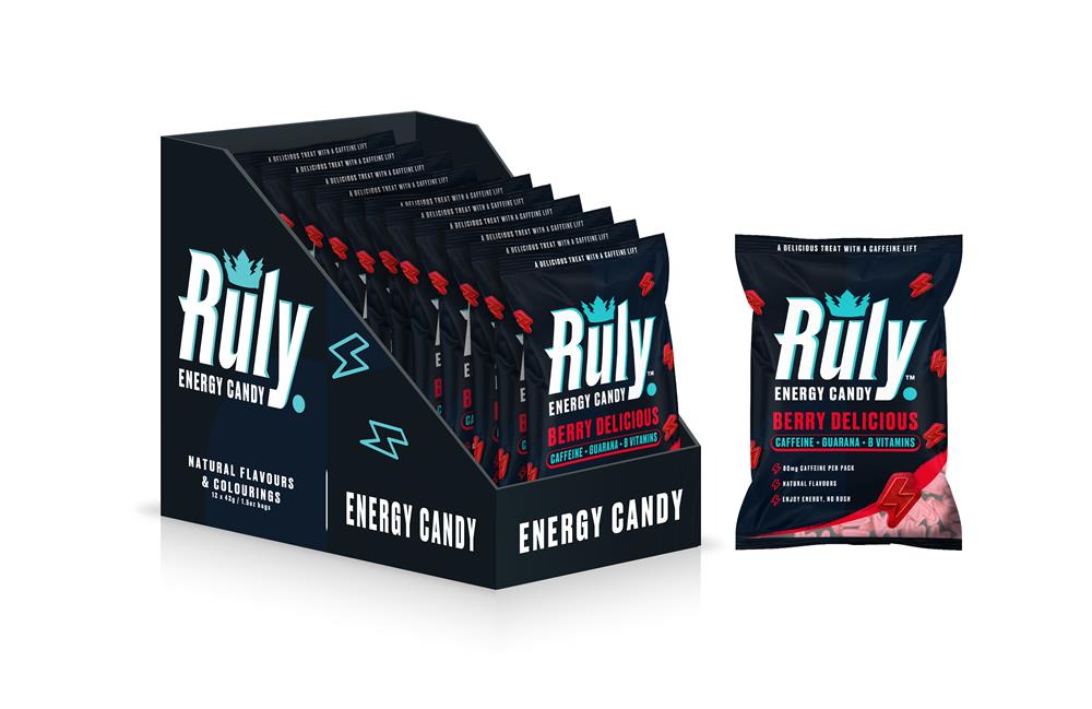 Berry Energy Gummies 80mg Natural Caffeine Guarana B Vits. 42g
