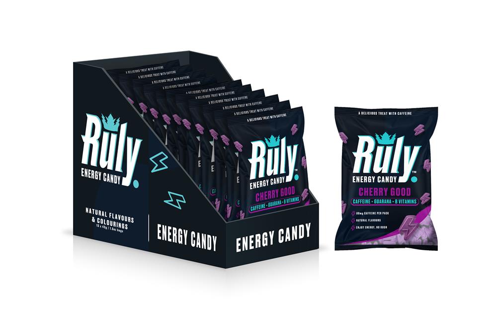 Cherry Energy Gummies 80mg Natural Caffeine Guarana B Vits. 42g
